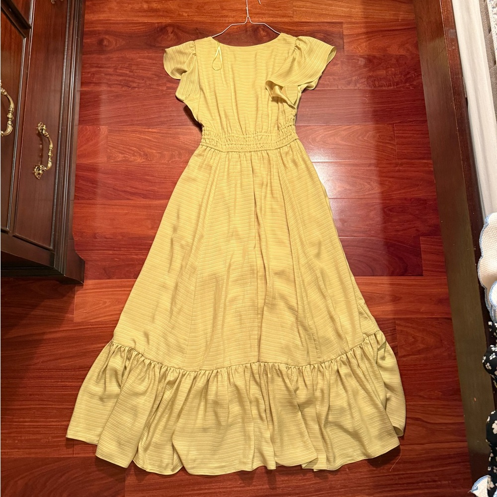 Taylor Chartreuse Midi Dress - Picture 2 of 2